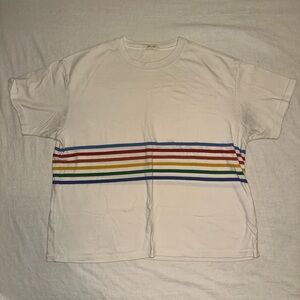 Colorful Striped T-Shirt - Brandy Melville